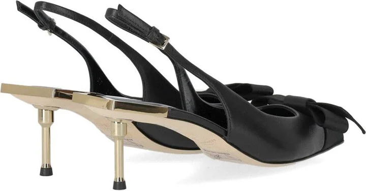 Elisabetta Franchi Black Slingback Pump With Bow - Image 4