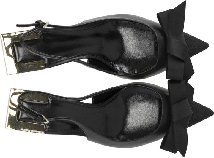 Elisabetta Franchi Black Slingback Pump With Bow - Image 5