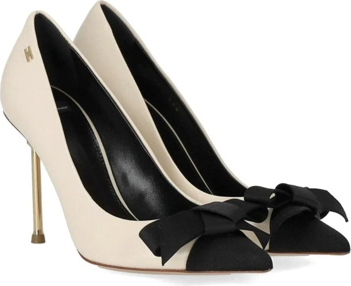 Elisabetta Franchi Butter Black Pump With Bow - Image 2
