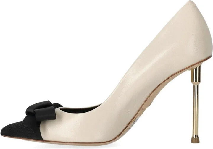 Elisabetta Franchi Butter Black Pump With Bow - Image 3