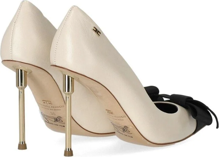 Elisabetta Franchi Butter Black Pump With Bow - Image 4