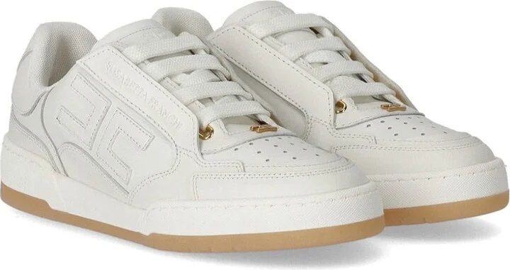 Elisabetta Franchi Ivory Leather Sneaker - Image 2
