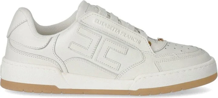Elisabetta Franchi Ivory Leather Sneaker