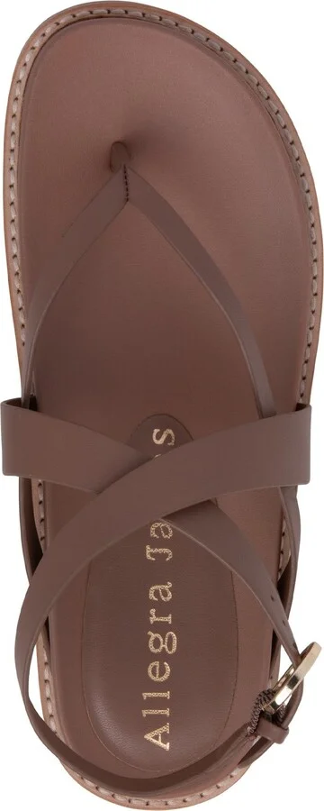 Elise Brown Flat Leather Sandal - Image 5