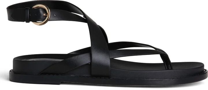 Elise Leather Flat Sandal