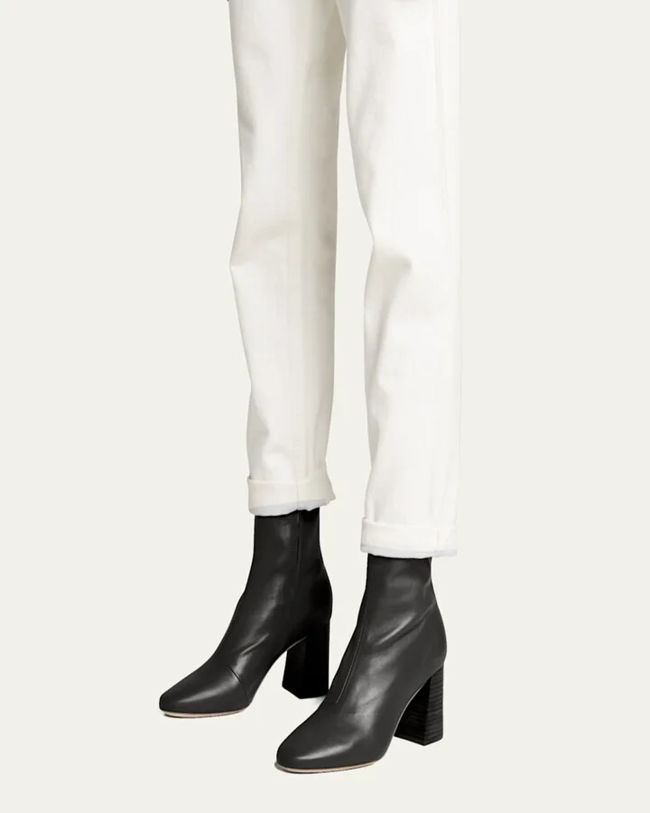 Elise Napa 75mm Slim Ankle Booties - Image 2