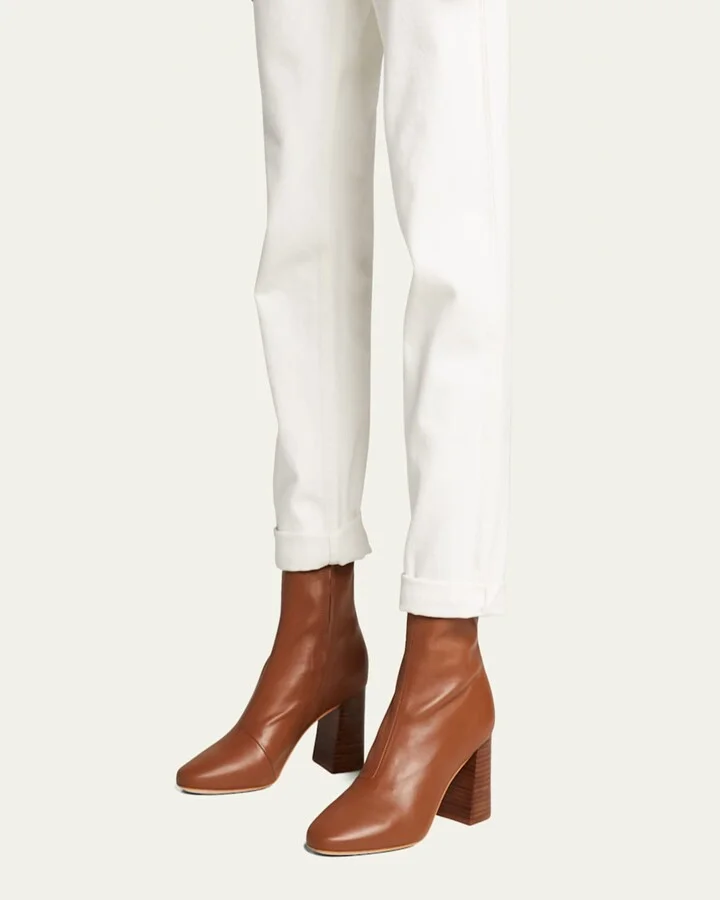 Elise Napa 75mm Slim Ankle Booties - Image 6