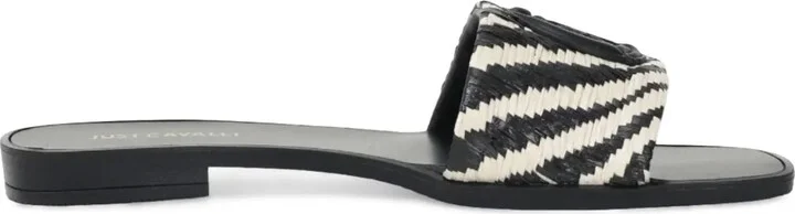 Elisie striped slide sandals