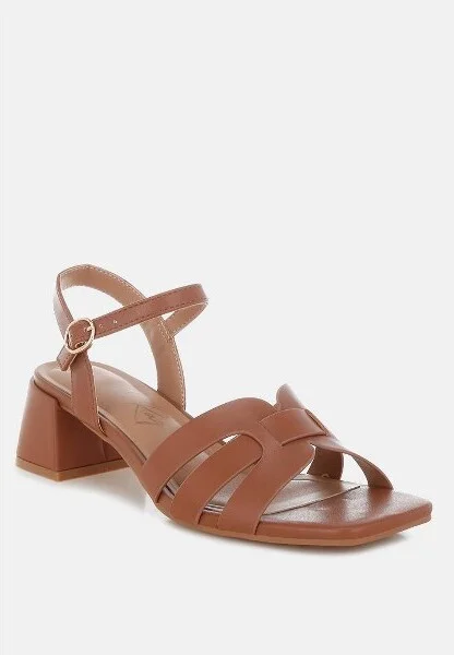 ELISKA Strappy Square Toe Block Heels Women - Image 2
