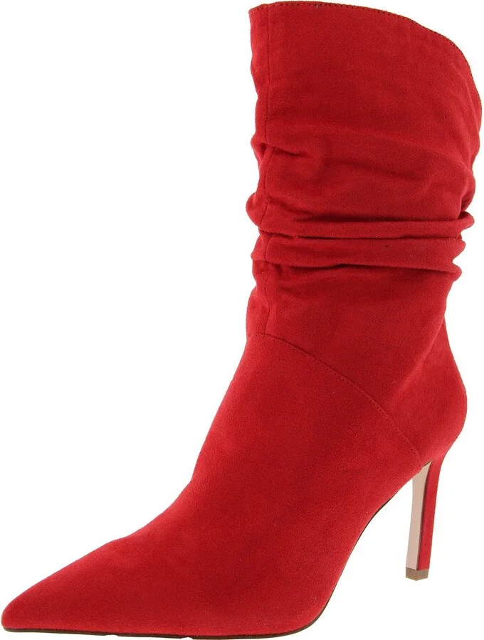 Elisti Womens Pull On Stiletto Mid-Calf Boots