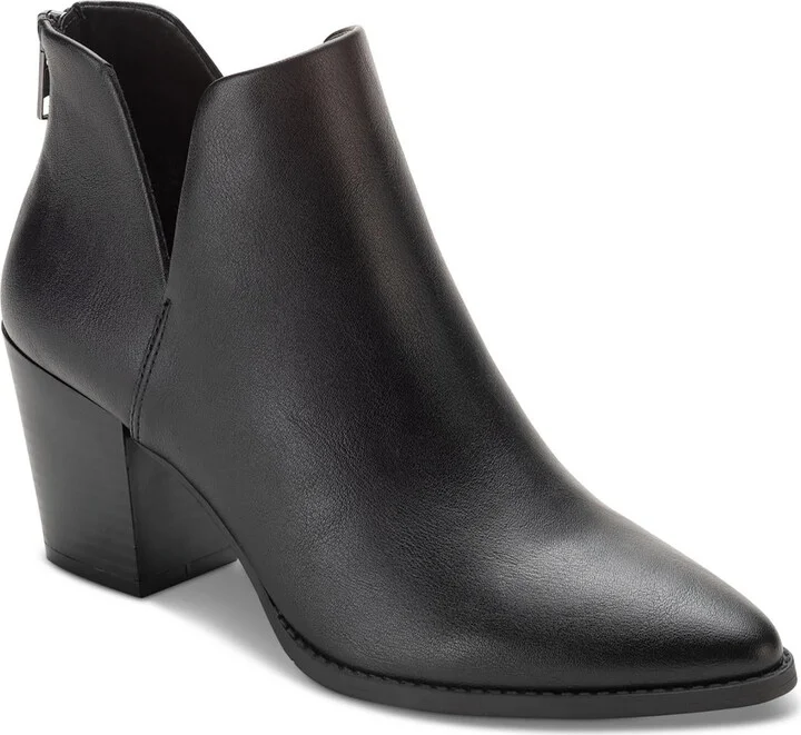 Eliza Womens Faux Leather Almond Toe Ankle Boots