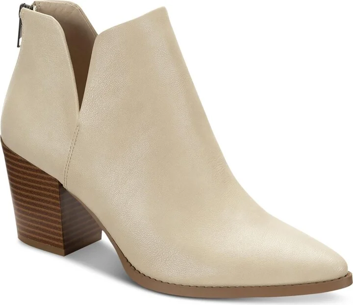 Elizaa Womens Faux Leather Block Heel Ankle Boots