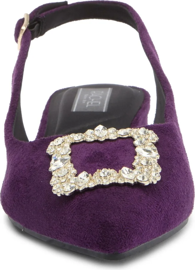 Elizabeth Crystal Buckle Slingback Flat - Image 3