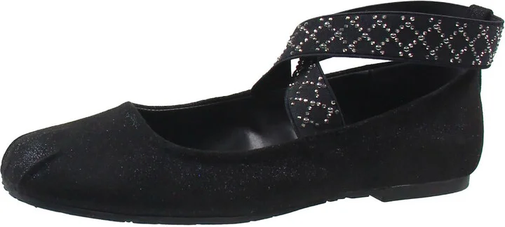Elizabeth Womens Embellished Man Made Ballet Flats