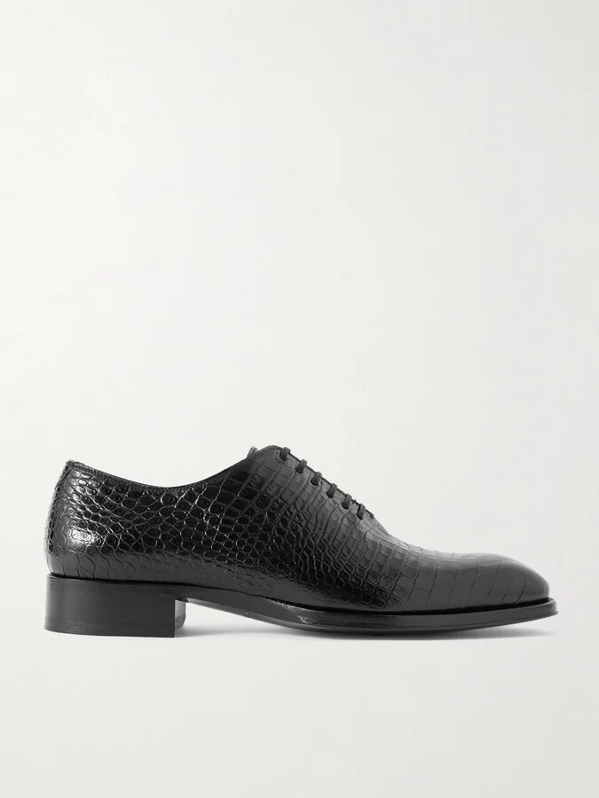 Elkan Croc-Effect Leather Oxford Shoes