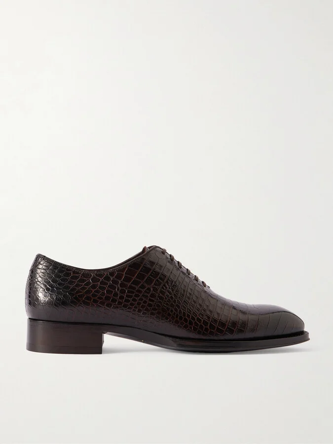 Elkan Croc-Effect Leather Oxford Shoes
