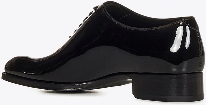 Elkan Patent Leather Oxford Lace-Up Shoes - Image 2