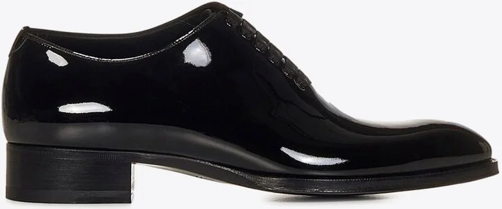 Elkan Patent Leather Oxford Lace-Up Shoes