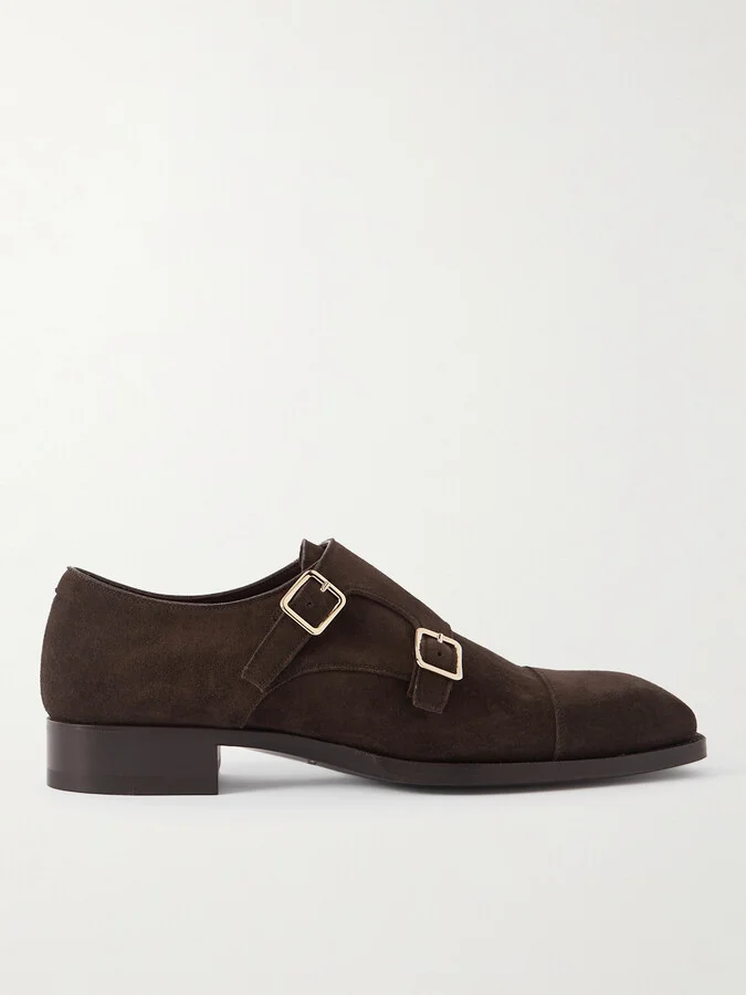 Elkan Suede Monk-Strap Shoes