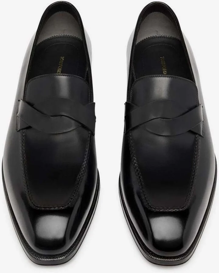 Elkan Twisted Band Leather Loafers - Image 2