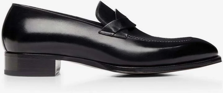 Elkan Twisted Band Leather Loafers