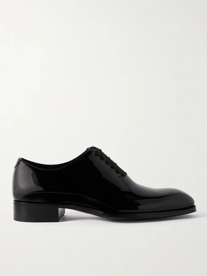 Elkan Whole-Cut Patent-Leather Oxford Shoes