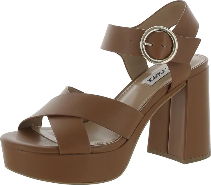 Elkin Womens Leather Slingback Platform Sandals