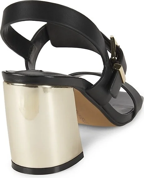 Ella 75MM Leather Block-Heel Sandals - Image 3