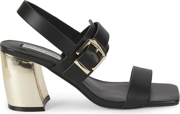 Ella 75MM Leather Block-Heel Sandals