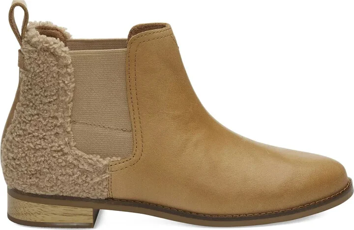Ella "beige" shearling-panel chelsea boots