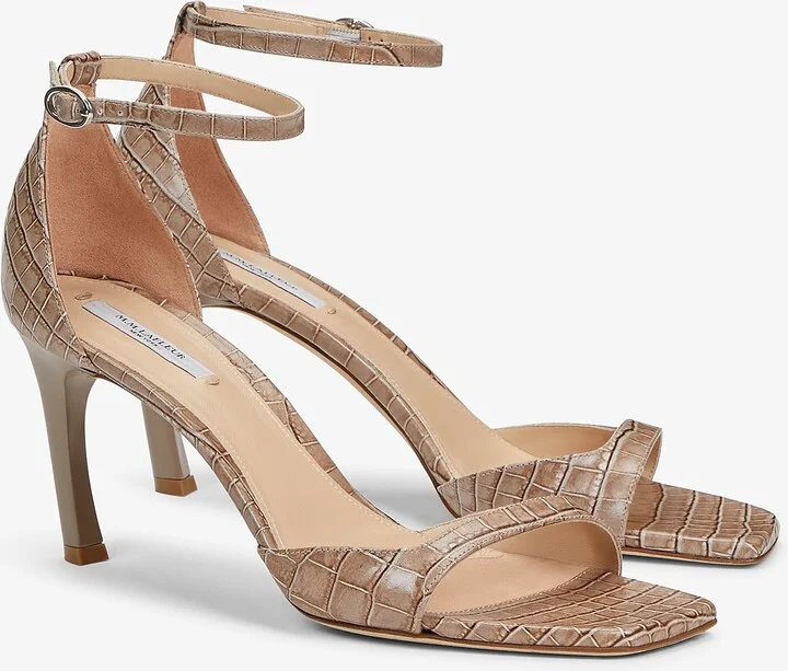Ella Sandal - Embossed Croc - Rosy Taupe