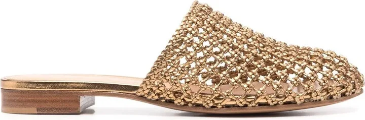 Ellas knotted leather mules