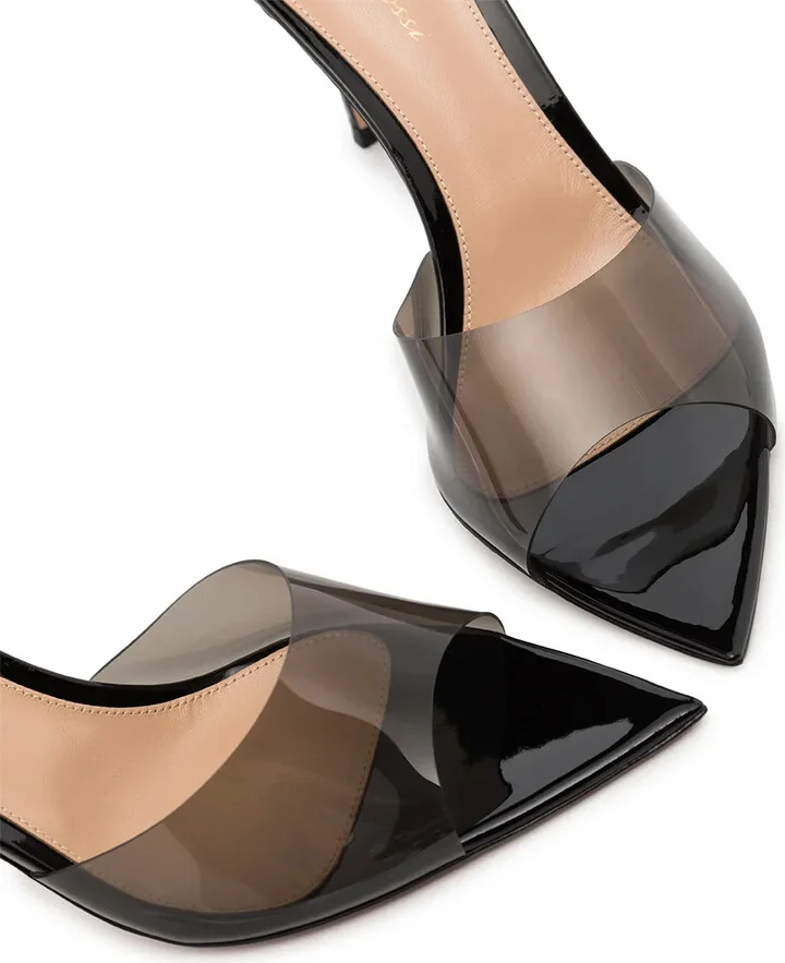 Elle 85mm transparent-strap mules - Image 2