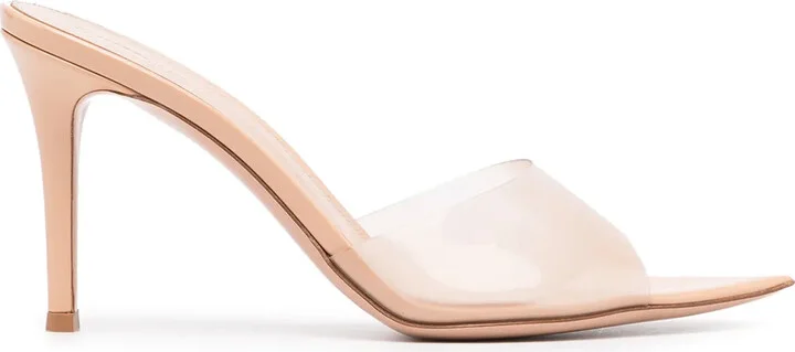 Elle 85mm transparent-strap mules