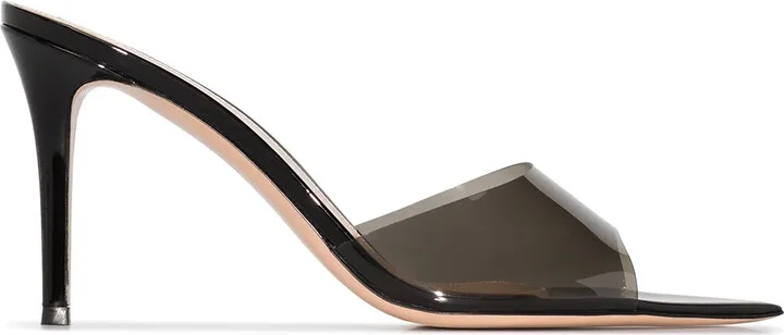 Elle 85mm transparent-strap mules