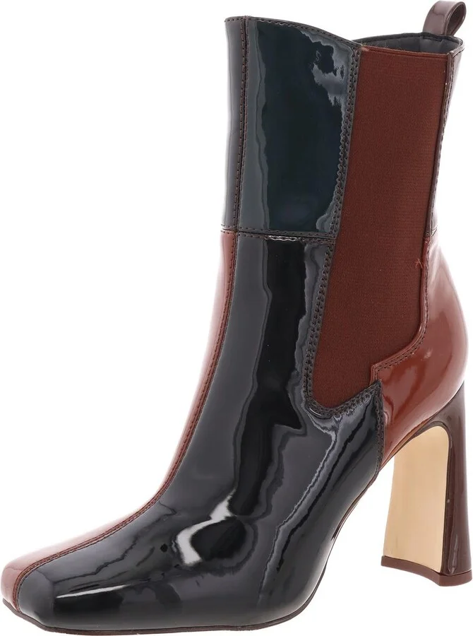 ELLE Womens Stretch Leather Mid-Calf Boots