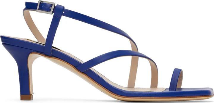 Elleme Blue Twist Strap Heeled Sandals