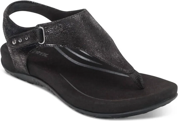 Ellie Adjustable Quarter Strap Sandal In Black