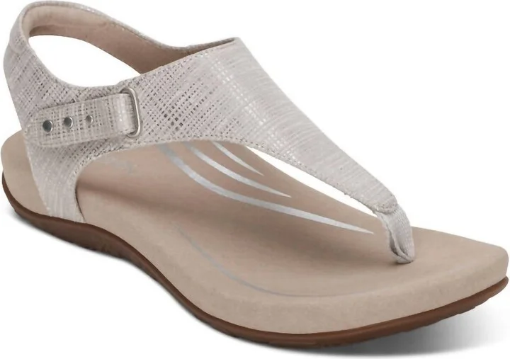Ellie Adjustable Quarter Strap Sandal In Grey