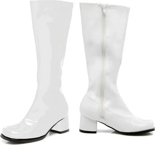 Ellie Shoes 1.75" Heel Children's Gogo Boot White Small - Image 2
