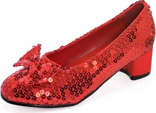 Ellie Shoes 1 Inch Heel Sequined Red Costume Slipper Shoe | Child Large - Image 2