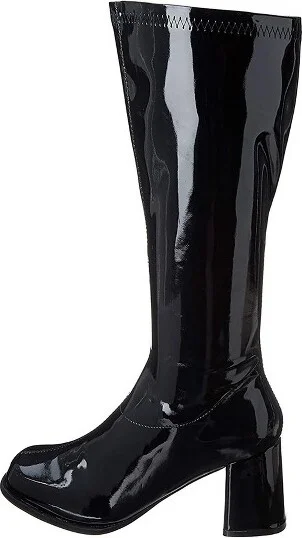 Ellie Shoes 3 Inch Adult Black Costume Gogo Boots w/ Zipper |
