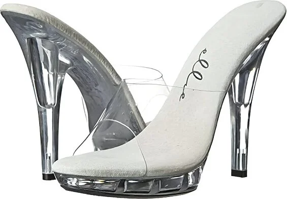 Ellie Shoes Clear 5" Vanity Women's Costume Heels Size