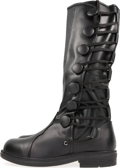 Ellie Shoes Mens Black Renaissance Costume Boots Adult Medium
