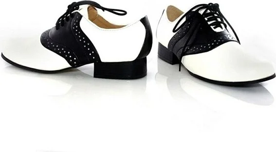 Ellie Shoes Saddle Shoe 1" Heel Child Shoes, White/Black: X-Large