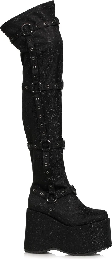 Ellie Shoes Women's 500-FUMIKO-BLKG-12 Over-The-Knee Boot