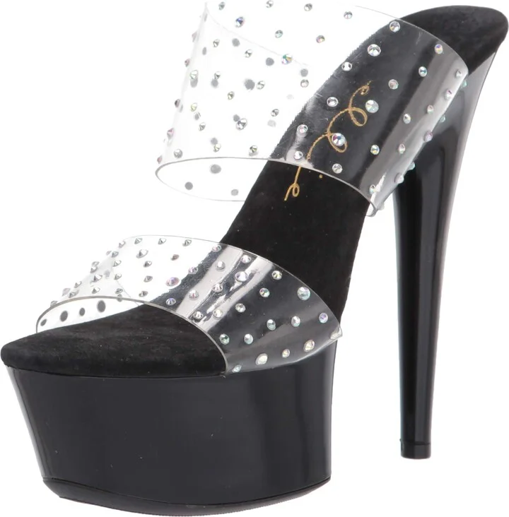 Ellie Shoes Women's 6" Heel Mule Sandal. Heeled