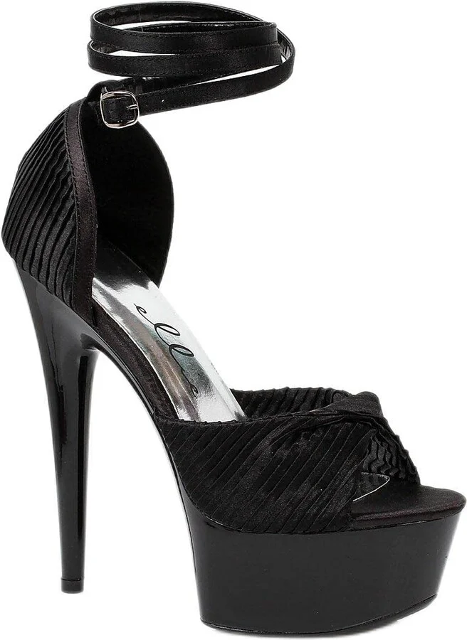Ellie Shoes Women's 609-CHIFFON-BLK-6 Heeled Sandal