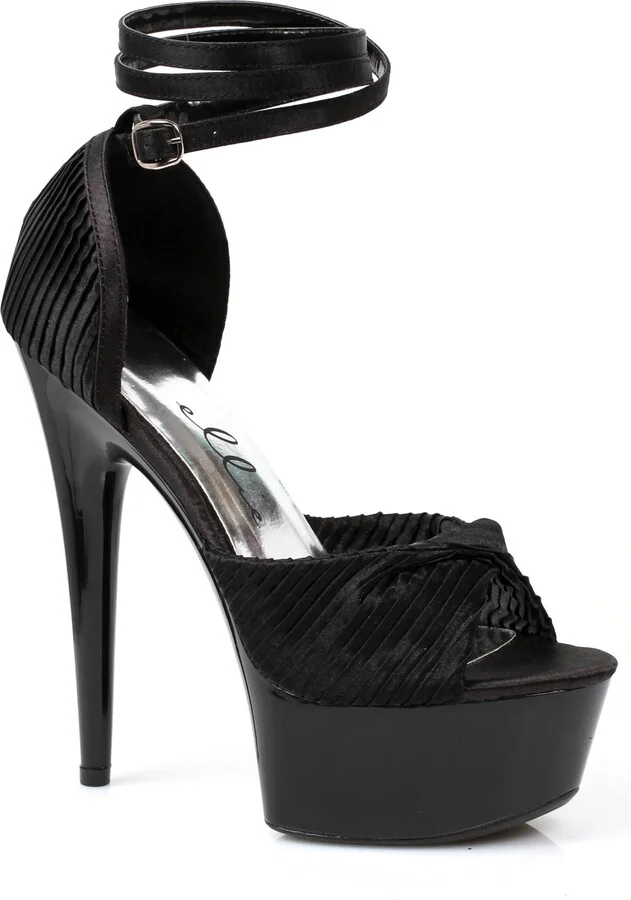 Ellie Shoes Women's 609-CHIFFON-BLK-7 Heeled Sandal