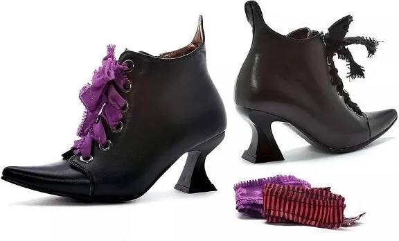 Ellie Shoes Womens Black Witch Costume Boots Size